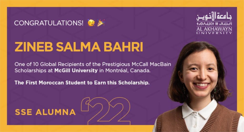 Zineb Salma Bahri Awarded Prestigious McCall MacBain Scholarship